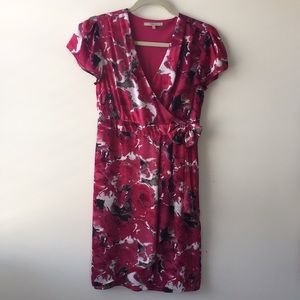 RW & Co. Floral Faux Wrap Dress with Bow - Size XS